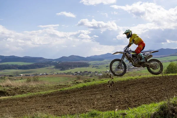 Primer Plano Motociclista Caballo — Foto de Stock