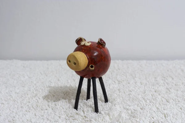 Handmade Pig Toy Close Shot — Stock Photo, Image