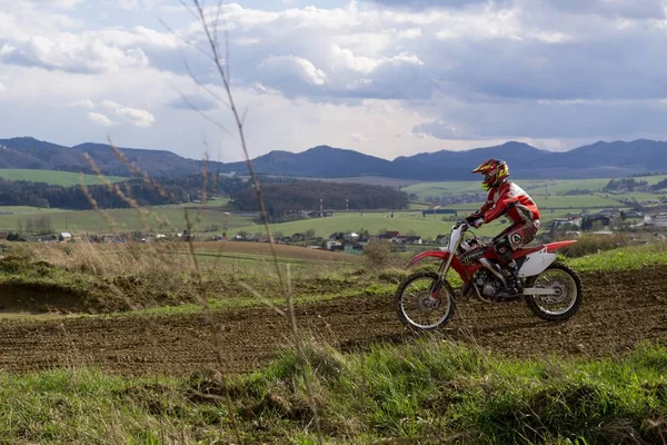 Motocross Tävling Dag Tid Skott — Stockfoto