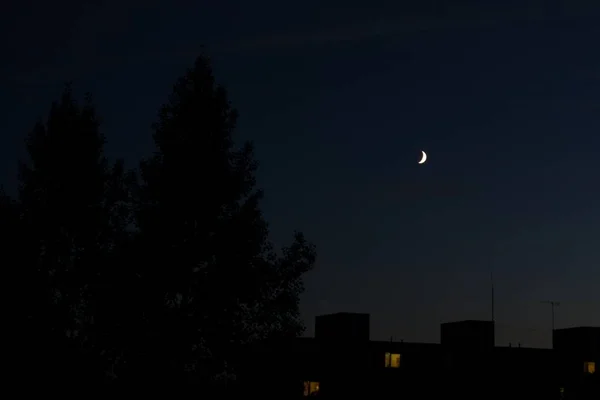 Moon Night Sky Slovakia — Stock Photo, Image