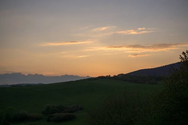 Sunset Sunrise Colorful Clouds Slovakia — Stock fotografie