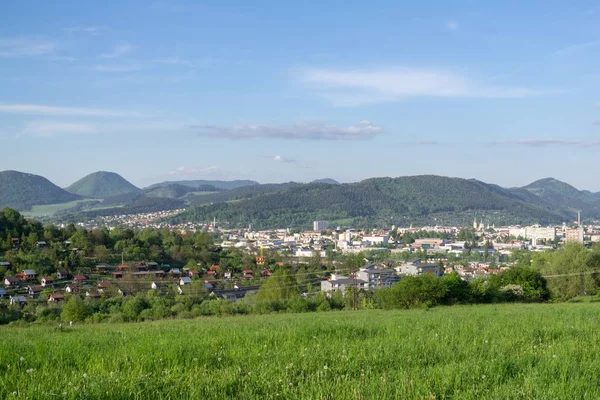 Nascer Sol Pôr Sol Sobre Edifícios Cidade Zilina Eslováquia — Fotografia de Stock