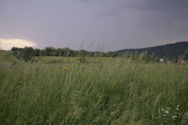 Renkli bulutlarla gün batımı ve gün doğumu. Slovakya