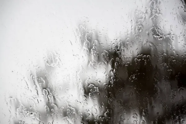 Gouttes Pluie Sur Verre Fenêtre — Photo