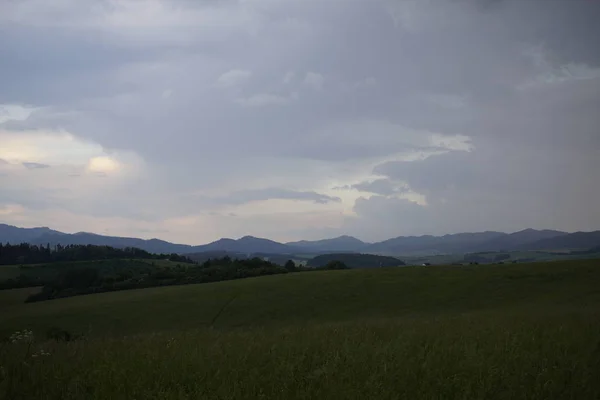 Sunset Sunrise Colorful Clouds Slovakia — Stock fotografie