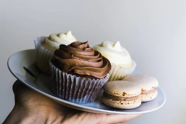 Sabrosas Tartas Dulces Mano — Foto de Stock