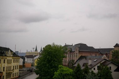 Evleri olan güzel şehir manzarası