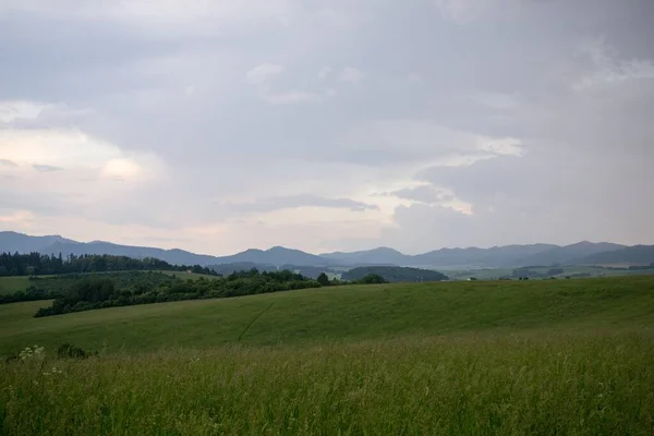 Sunset Sunrise Colorful Clouds Slovakia — Stock fotografie