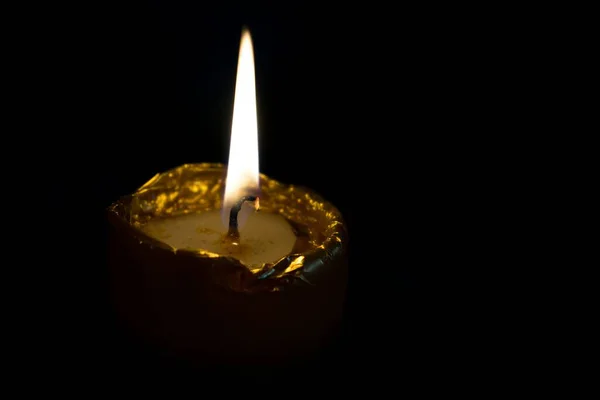 Hořící Svíčky Černém Pozadí — Stock fotografie
