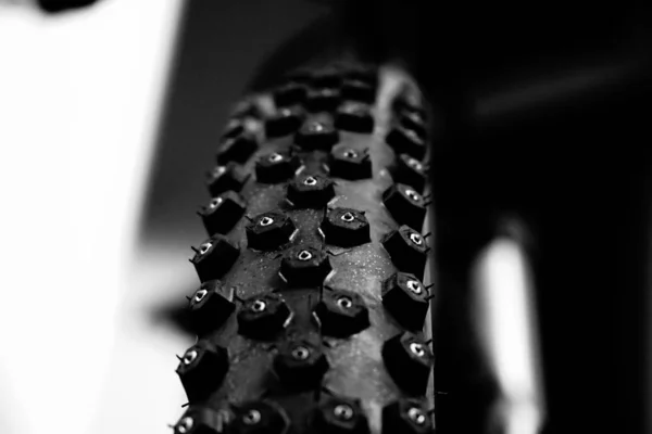 Close up shot of mountain bike wheel