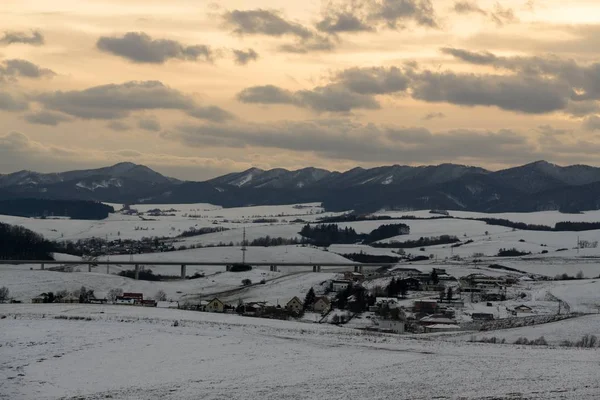 Příroda Pod Sněhem Během Zimy Slovensko — Stock fotografie