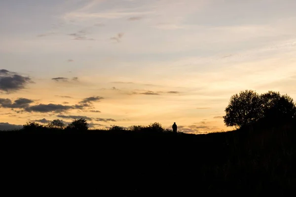 Вид Закат Облаках — стоковое фото