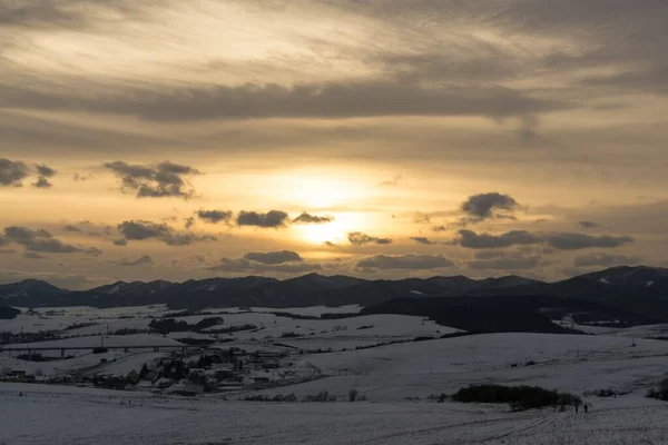 Kış Boyunca Kar Altında Doğa Slovakya — Stok fotoğraf