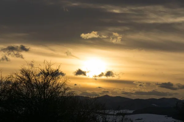 Natureza Sob Neve Durante Inverno Eslováquia — Fotografia de Stock