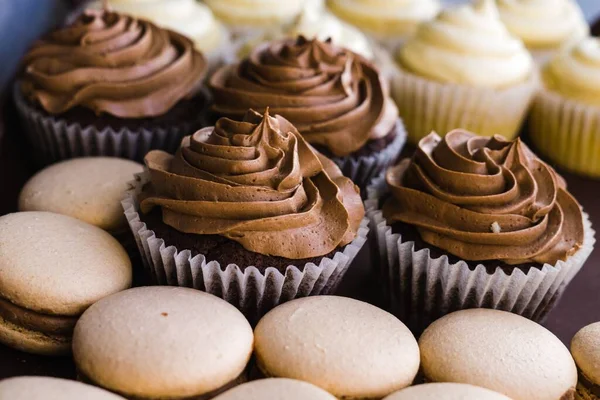 Sabrosas Tartas Dulces Fondo Cierre — Foto de Stock