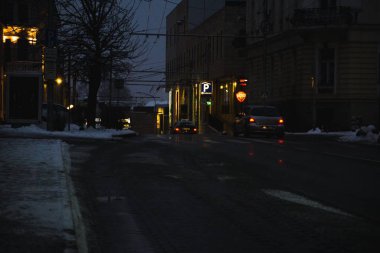 Kış trafiği gece çekimleri