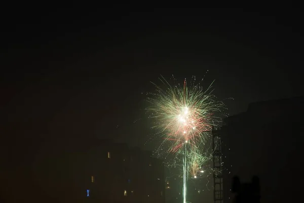 Fogos Artifício Ano Novo Eslováquia — Fotografia de Stock