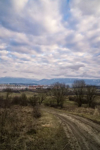 Gyönyörű Naplemente Dombon Szlovákiában — Stock Fotó