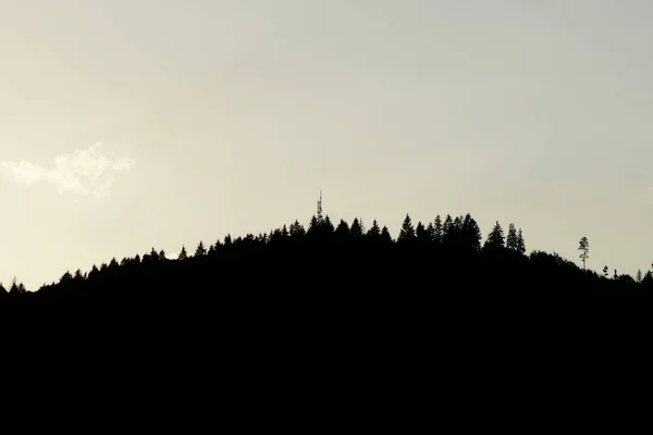 Silhouet Van Berg Bergen — Stockfoto