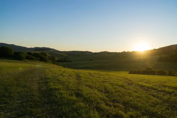 Sunrise Sunset Hills Town Slovakia — Stock Photo, Image