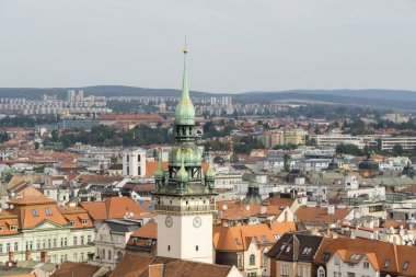 Brno, Çek Cumhuriyeti - 12 Şubat 2018: Brno şehir merkezinin sokaklarına bakın. Çek Cumhuriyeti