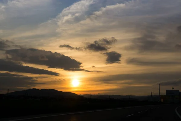 Lever Coucher Soleil Sur Les Bâtiments Ville Slovaquie — Photo