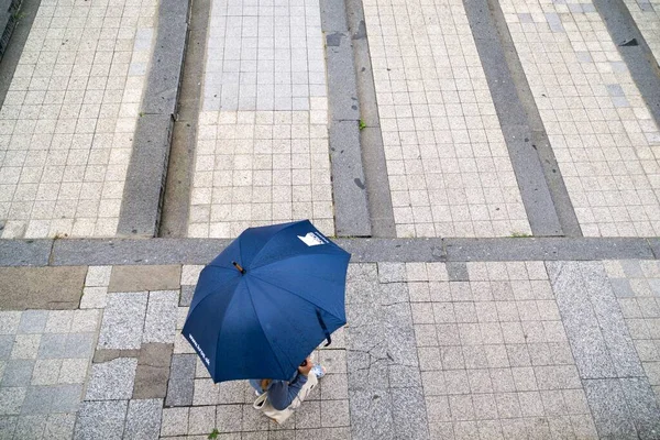 Rain Town People Umbrellas Slovakia — Stock Photo, Image