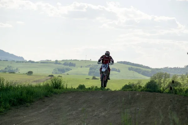 City Zilina Country Slovakia Date Apr 2018 Motorcyclist Riding Road — Φωτογραφία Αρχείου