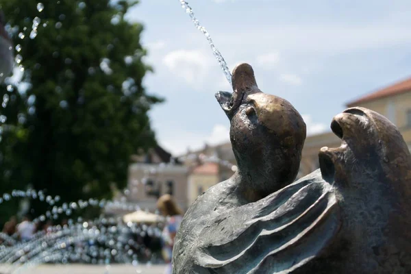 Brunnen Der Alten Europäischen Stadt — Stockfoto