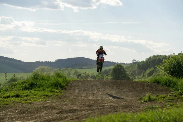 City Zilina Country Slovakia Date Apr 2018 Motorcyclist Riding Road — Φωτογραφία Αρχείου