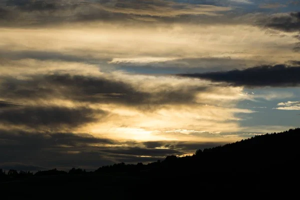 Coucher Soleil Sur Les Collines Ville Slovaquie — Photo