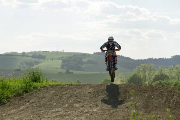 City Zilina Country Slovakia Date Apr 2018 Motorcyclist Riding Road — Φωτογραφία Αρχείου