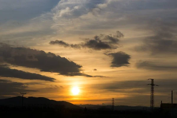 Východ Slunce Nebo Západ Slunce Nad Budovami Městě Slovensko — Stock fotografie