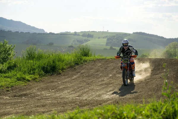 City Zilina Country Slovakia Date Apr 2018 Motorcyclist Riding Road — Stockfoto