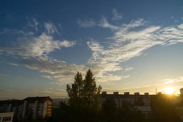 Nubes Sobre Ciudad Eslovaquia — Foto de Stock