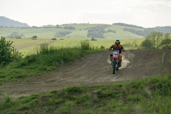 City Zilina Country Slovakia Date Apr 2018 Motorcyclist Riding Road — Φωτογραφία Αρχείου