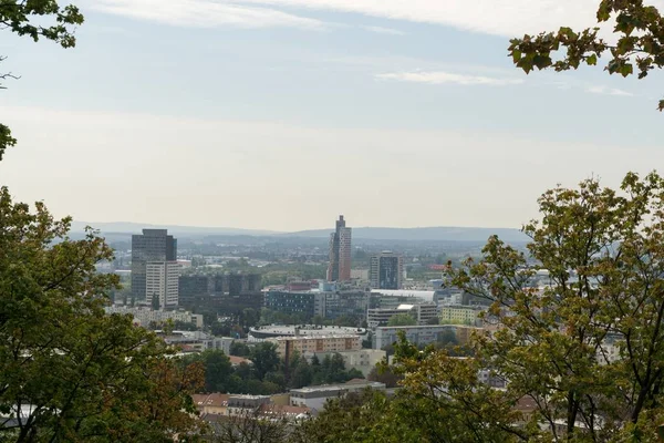 Cloudy Sky European City — стокове фото