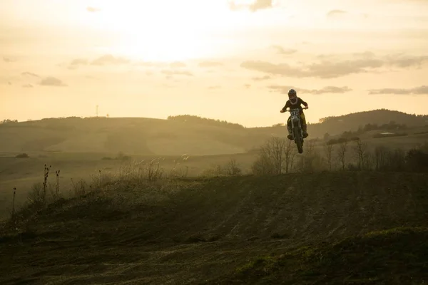 Motocross Motociclista Close Tiro — Fotografia de Stock