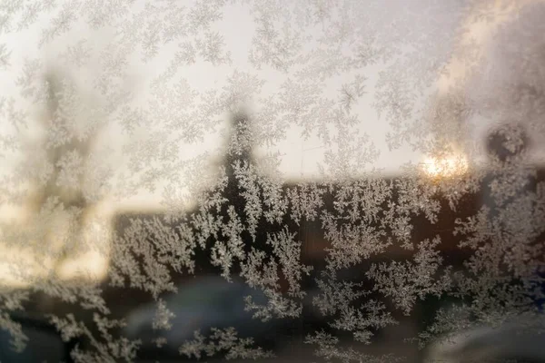 Ice Frost Car Window Winter Slovakia — Stock Photo, Image