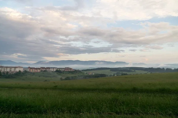 Gyönyörű Naplemente Dombon Szlovákiában — Stock Fotó