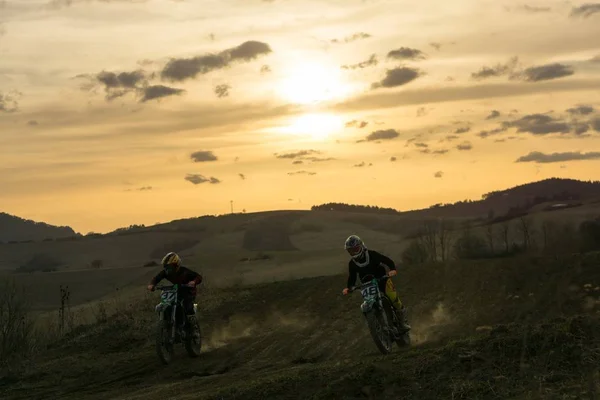 Zilina Slowakije April 2017 Trainen Motocross Rit Motorrijders Rijden Gratis — Stockfoto