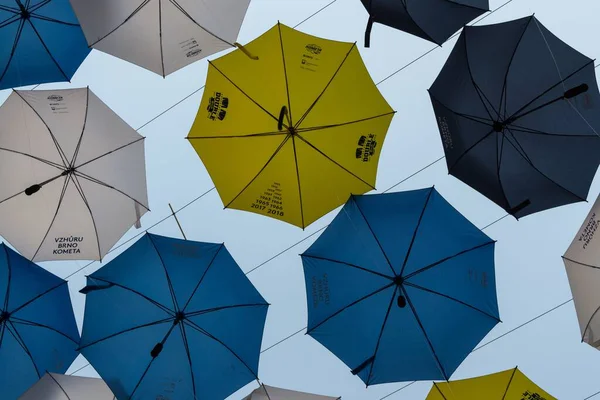 Umbrellas Blue Sky Background — Stock Photo, Image
