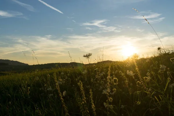 Sunrise Sunset Hills Town Slovakia — Stock Photo, Image