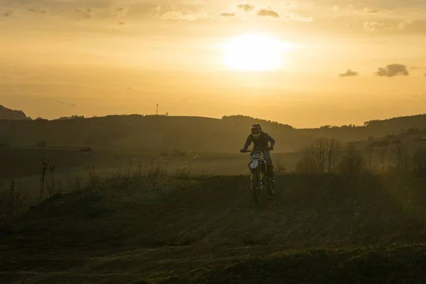 Motocross Motociclista Close Tiro — Fotografia de Stock