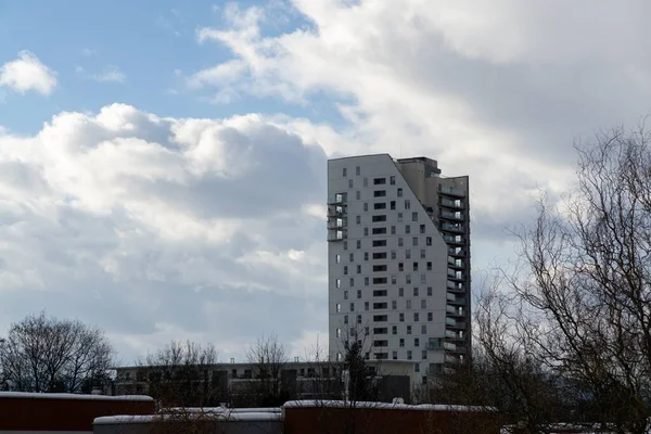 Soluppgång Och Solnedgång Över Byggnader Staden Zilina Slovakien — Stockfoto