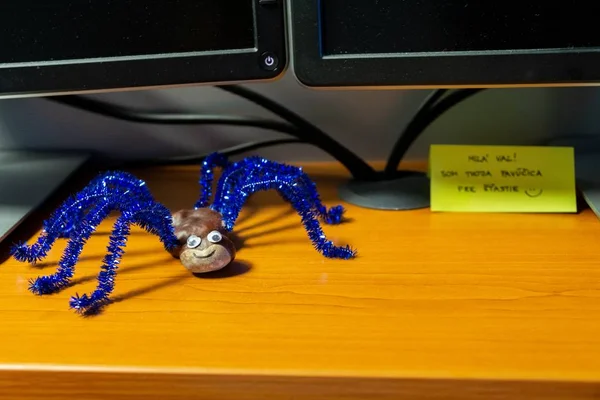 Kestaneden Yapılmış Komik Örümcek Oyuncağı — Stok fotoğraf