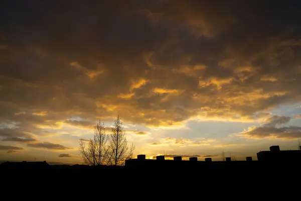 Nuages Sur Ville Slovaquie — Photo