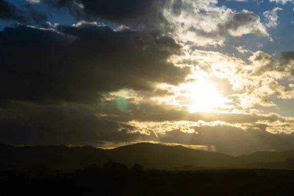 Vue Panoramique Coucher Soleil Sur Les Collines — Photo