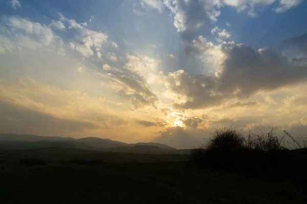 Schöne Landschaft Bei Sonnenaufgang Oder Sonnenuntergang Slowakei — Stockfoto
