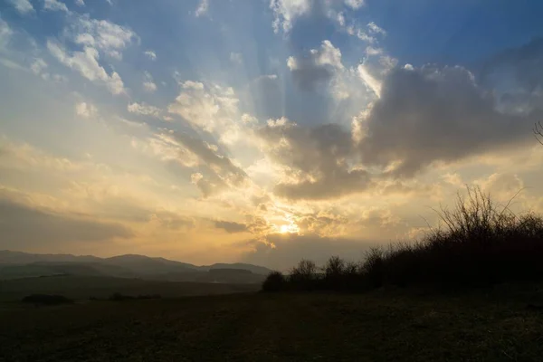 Bellissimo Paesaggio Durante Alba Tramonto Slovacchia — Foto Stock